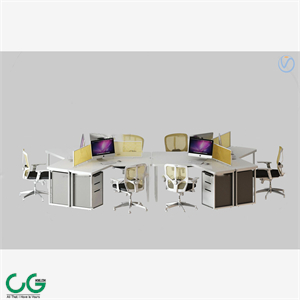 Modern card seat office chair combination 3d model